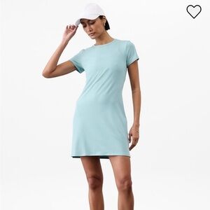 NWT Athleta signature rib tee dress Waterloo blue